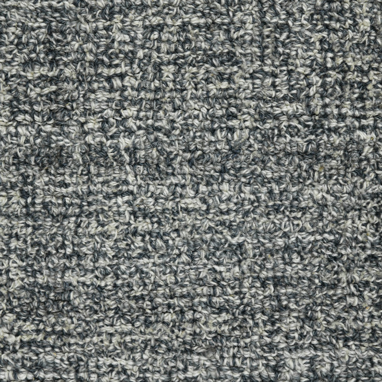 Handmade Gray and Ivory Wool Rectangular Area Rug 7'6" x 9'6"