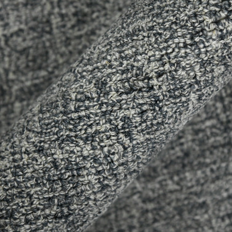 Handmade Gray and Ivory Wool Rectangular Area Rug 7'6" x 9'6"