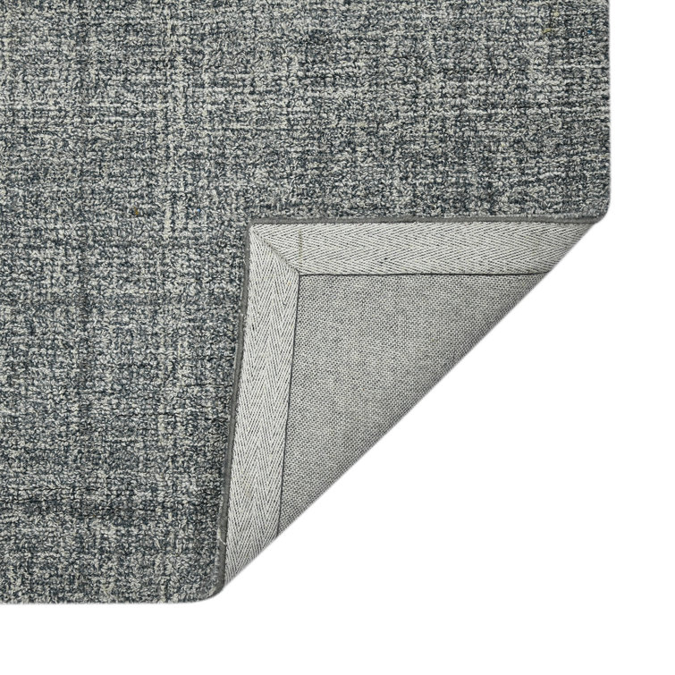 Gray Hand-Tufted Wool Rectangular Area Rug 5' x 7'
