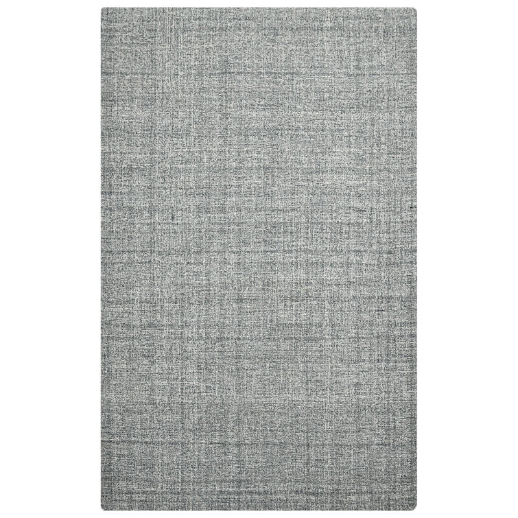 Gray Hand-Tufted Wool Rectangular Area Rug 5' x 7'