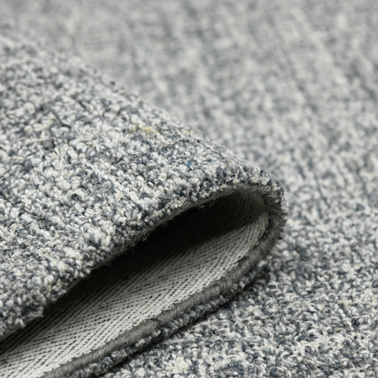 Gray Hand-Tufted Wool Rectangular Area Rug 5' x 7'