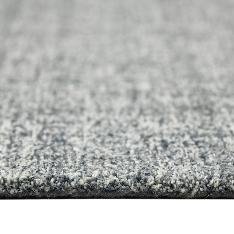 Handmade Gray and Ivory Wool Rectangular Area Rug 7'6" x 9'6"