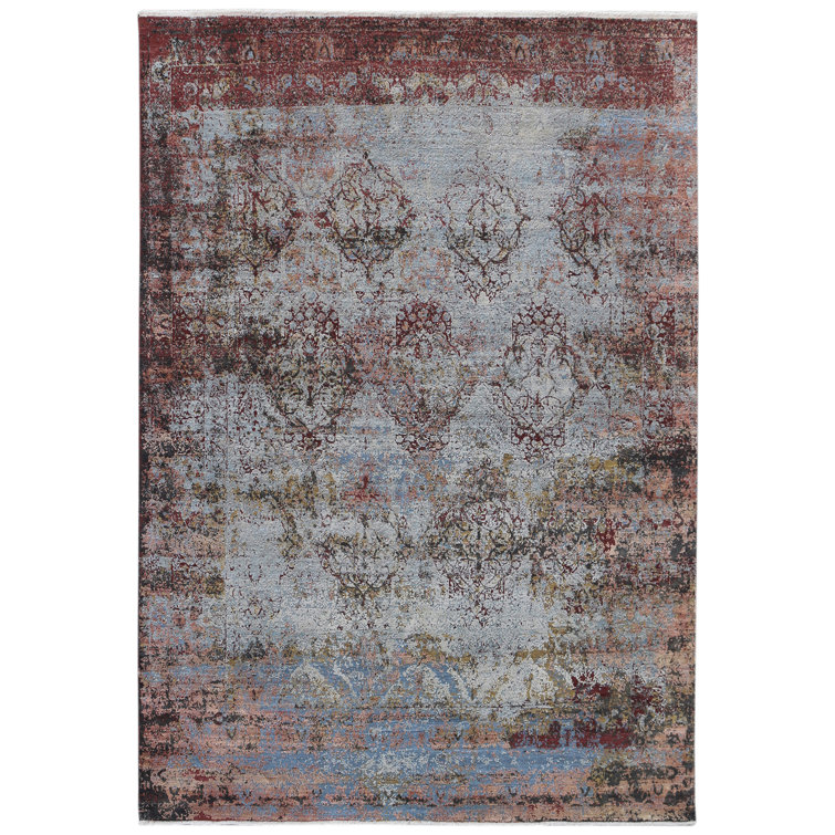 Urban Abstract 8' x 10' Hand-Knotted Black Wool & Silk Rug