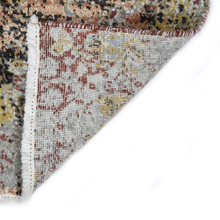 Urban Abstract 8' x 10' Hand-Knotted Black Wool & Silk Rug