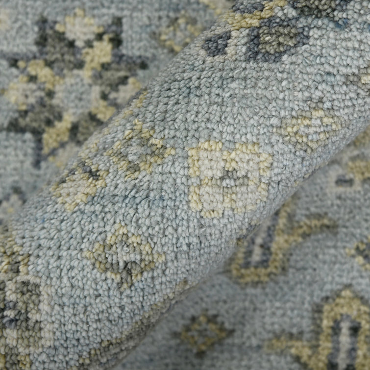 Sky Blue Hand-Knotted Wool Oriental Area Rug 2' x 3'