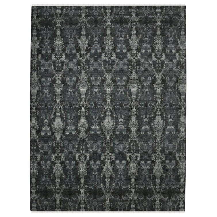 Reversible Hand-Knotted Blue Spot Wool Area Rug 8'x10'