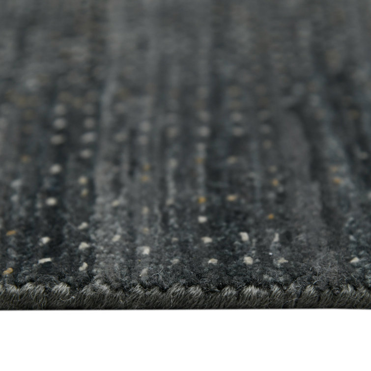 Gray Hand-Knotted Wool and Silk 2' x 3' Area Rug