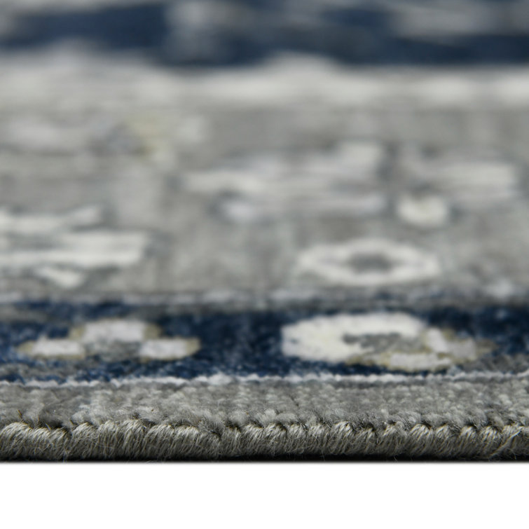 Nuit Arabe Blue Hand-Knotted Wool Area Rug 10'x14'