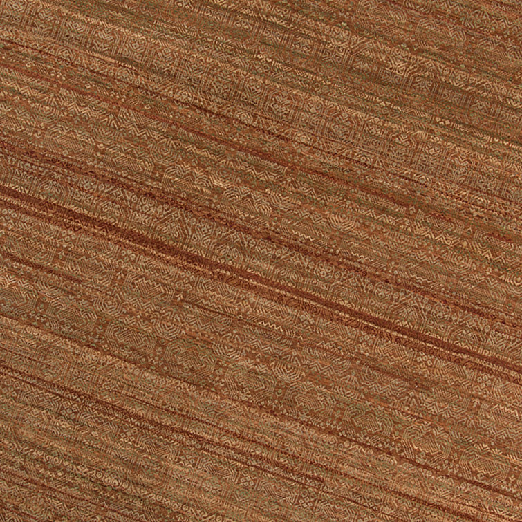 Hand-Knotted Orange and Brown Wool Diamond Area Rug