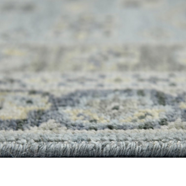 Sky Blue Hand-Knotted Wool Oriental Area Rug 2' x 3'