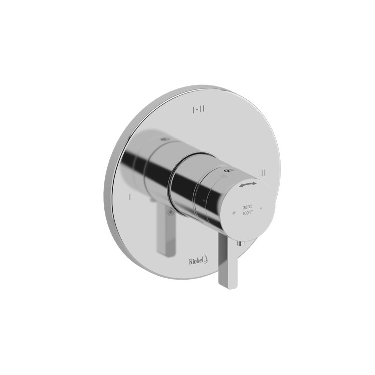 Chrome Modern Wall-Mounted Shower Trim with Lever