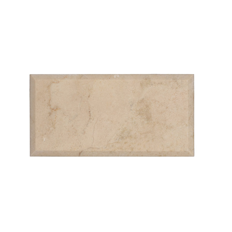 Beige and Yellow Polished Marble Subway Tile 3" x 6"