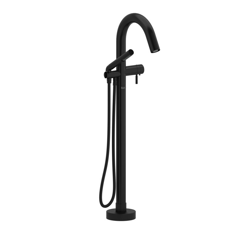 Riu™ Black Metal Single Hole Floor Mount Tub Filler with Lever Handle