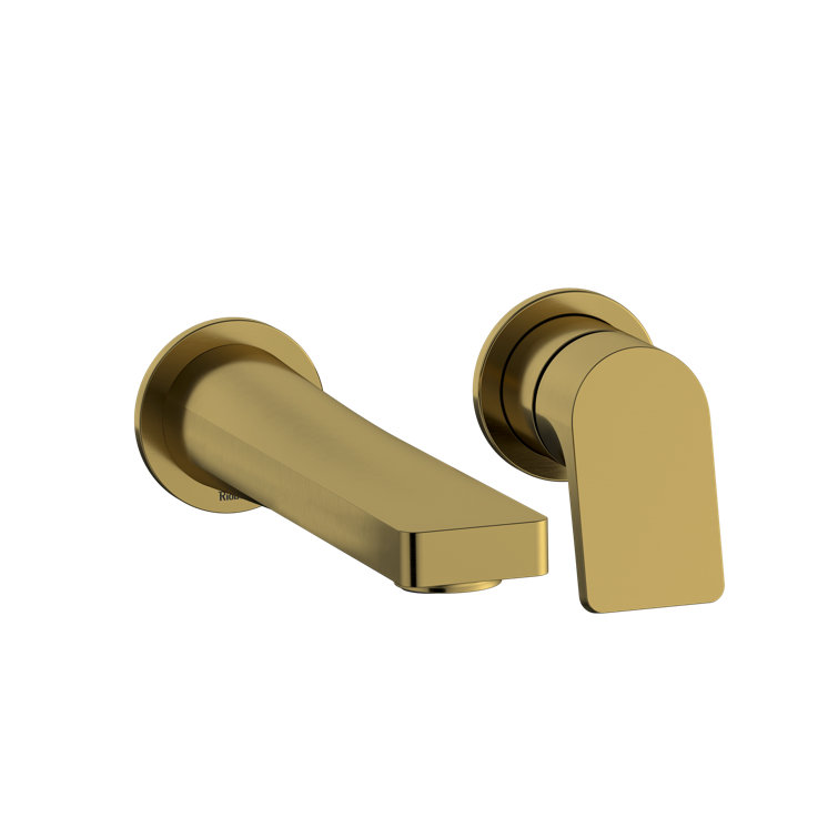 Brushed Gold Wall Mounted Brass Lavatory Faucet