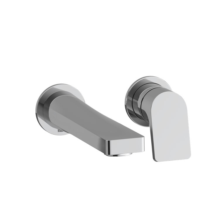 Black Chrome Brass Wall Mounted Widespread Faucet