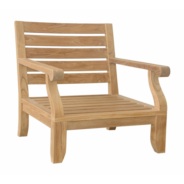 Riviera Natural Teak Outdoor Lounge Chair with Cushions