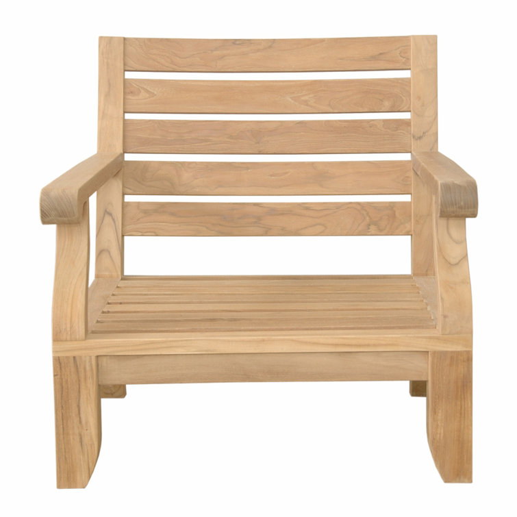 Riviera Natural Teak Outdoor Lounge Chair with Cushions
