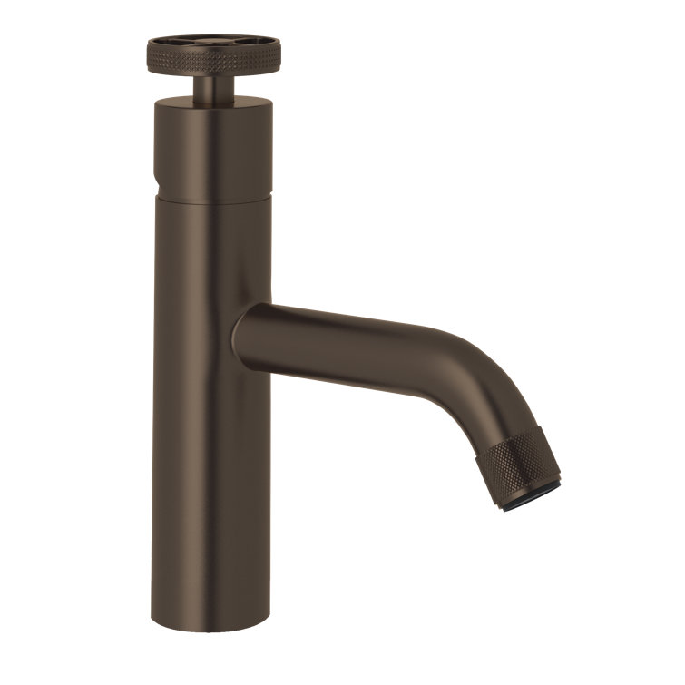 Tuscan Brass Single Hole Bathroom Faucet with Wheel Handle