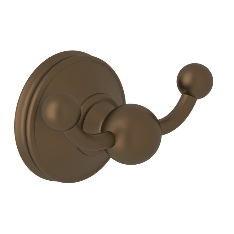 Classic Georgian 2-Hook Polished Nickel Wall Mount Robe Hook