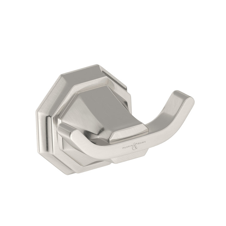 Polished Nickel Transitional Double Robe Hook with Solid Brass Construction