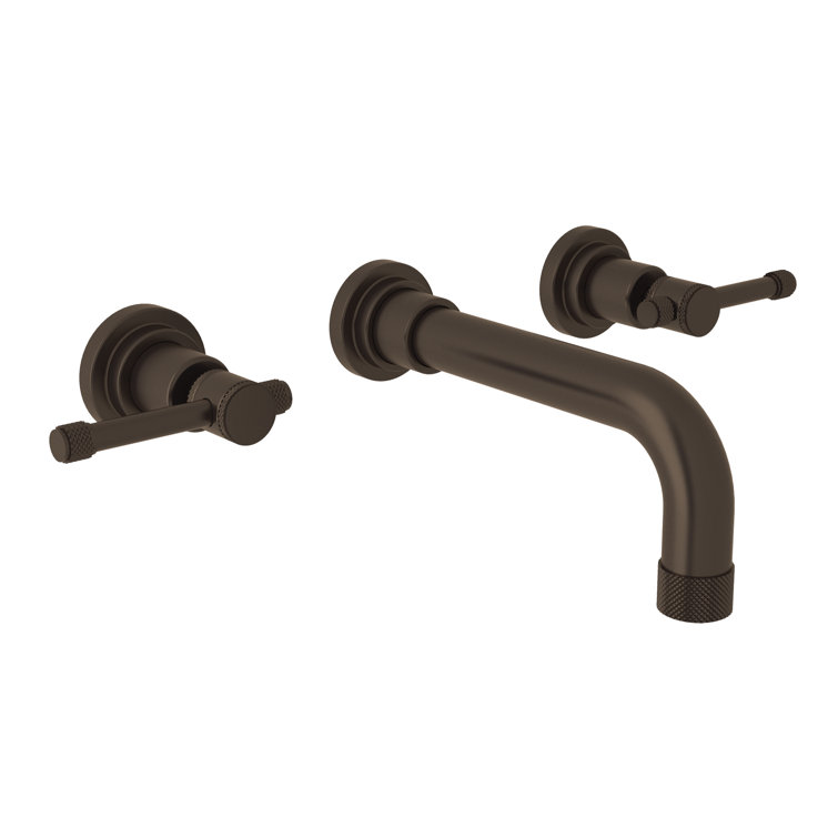 Polished Nickel Brass Wall Mounted Widespread Faucet