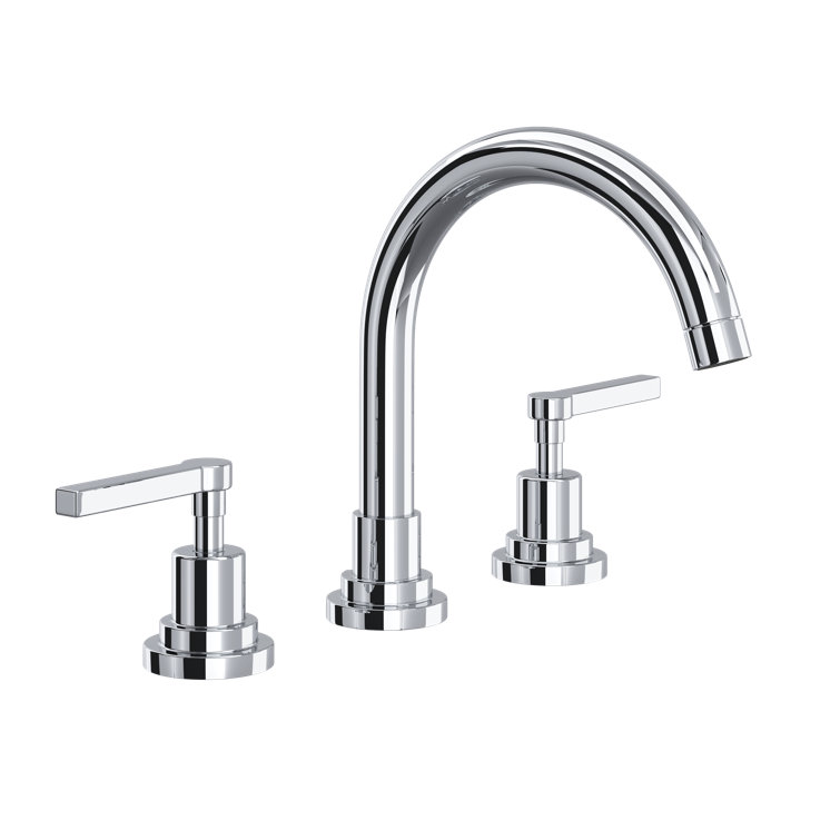 Lombardia Polished Nickel 8" Widespread Bathroom Faucet with Crystal Handles