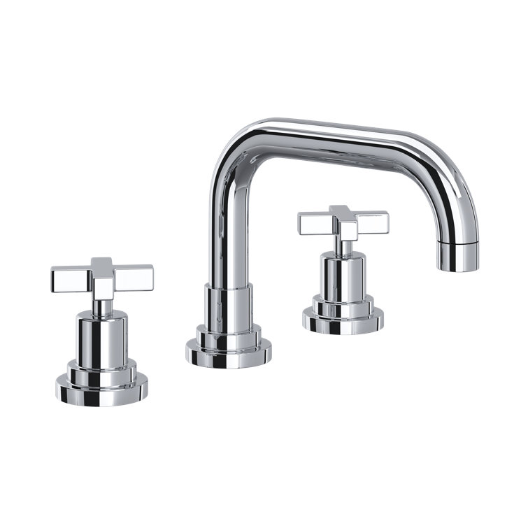 Polished Chrome Modern Widespread Bathroom Faucet
