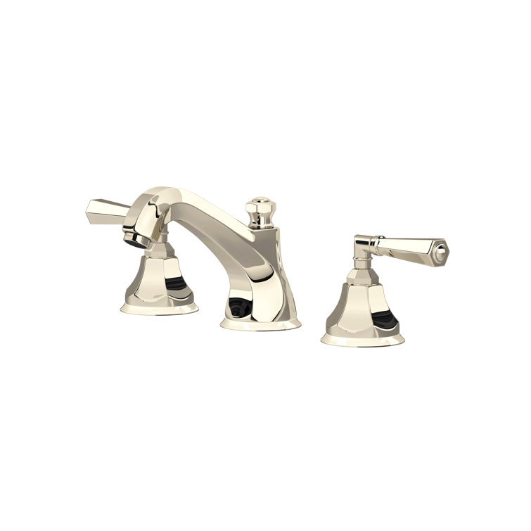 Elegant Polished Nickel 3-Hole Widespread Lavatory Faucet with Crystal Handles