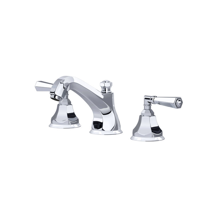 Elegant Polished Nickel 3-Hole Widespread Faucet with Crystal Handles