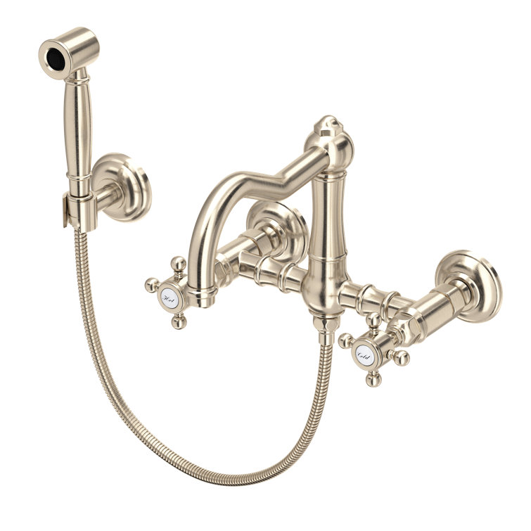 Classic 7'' Polished Nickel Wall Mounted Kitchen Faucet
