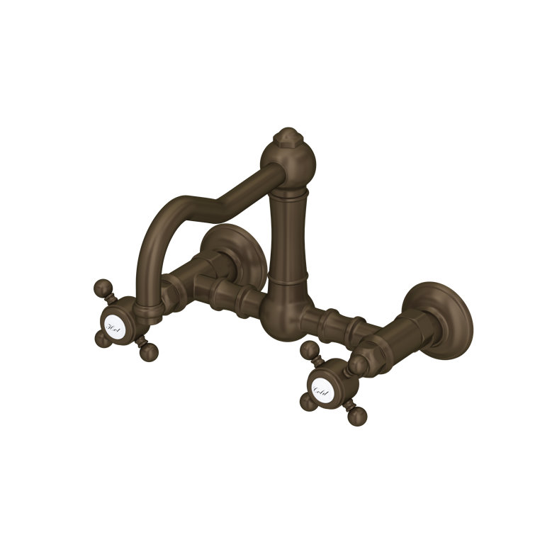 Classic Tuscan Brass 7" Wall Mounted Kitchen Faucet