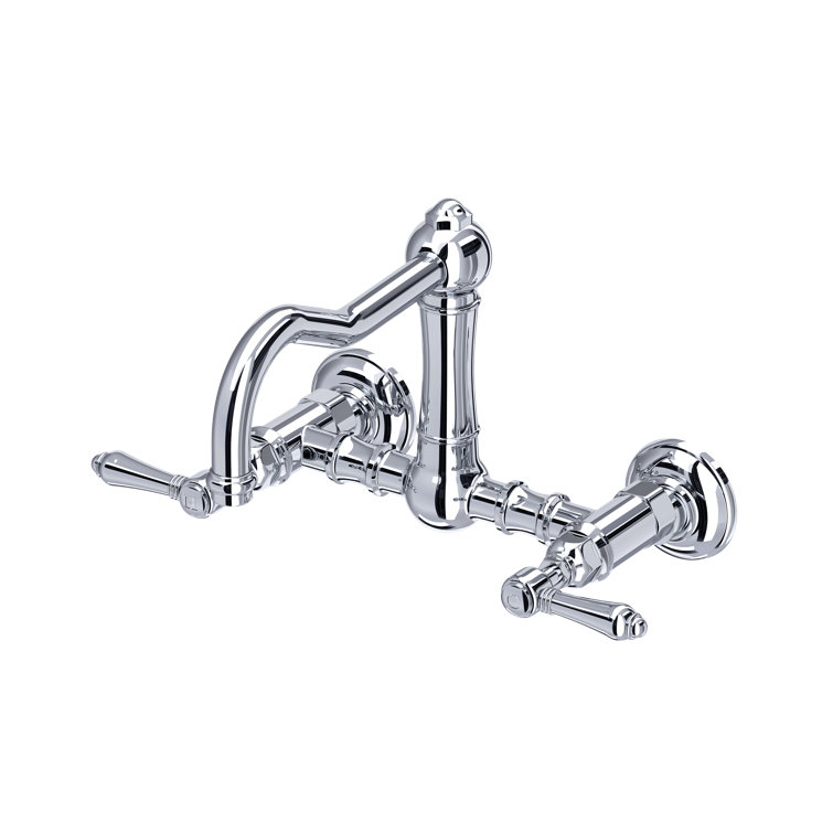 Classic Elegance 7" Polished Nickel Wall-Mounted Kitchen Faucet