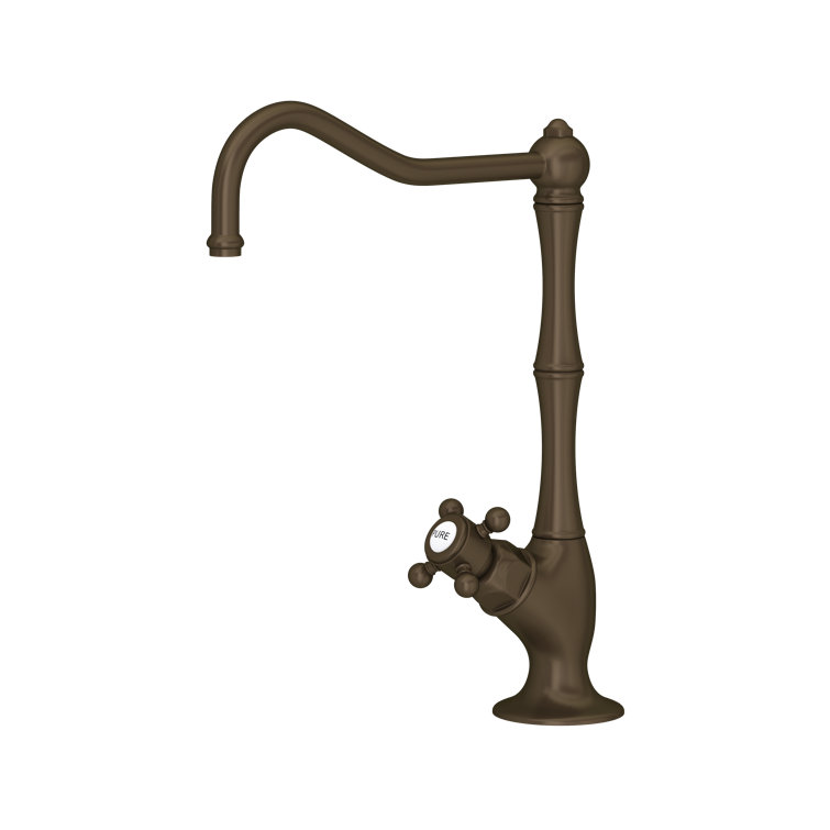 Tuscan Brass Traditional Kitchen Faucet with Cross Handle