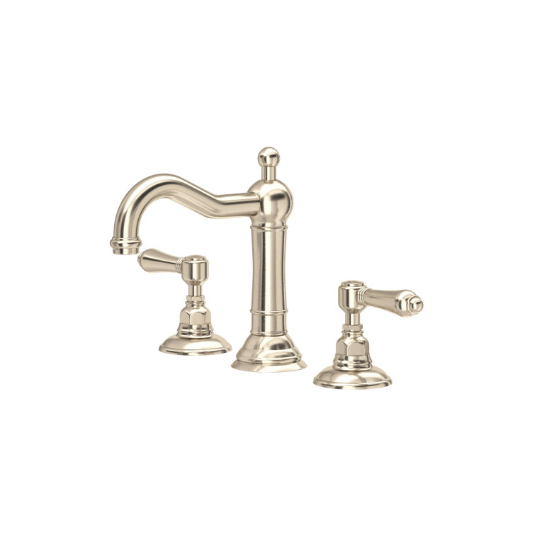 Elegant Polished Nickel 3-Hole Widespread Bathroom Faucet with Porcelain Handles