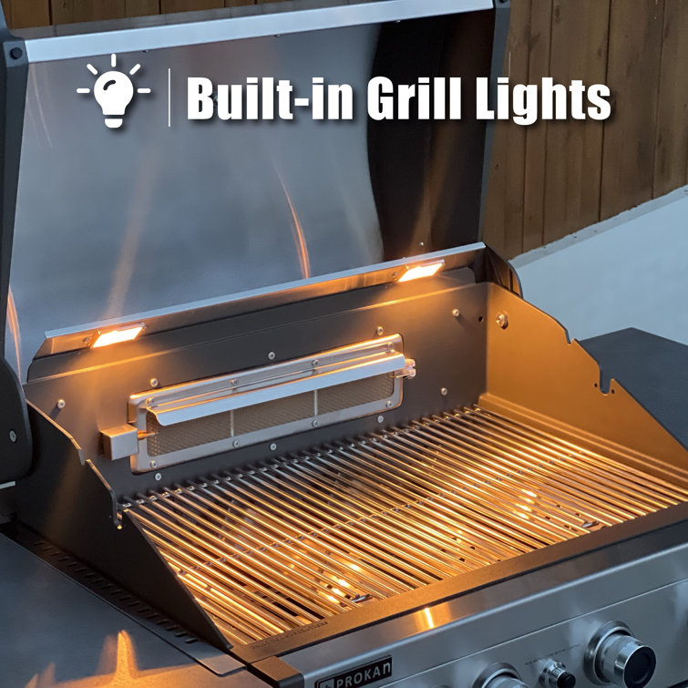 78" Stainless Steel Propane Grill Island with Rotisserie