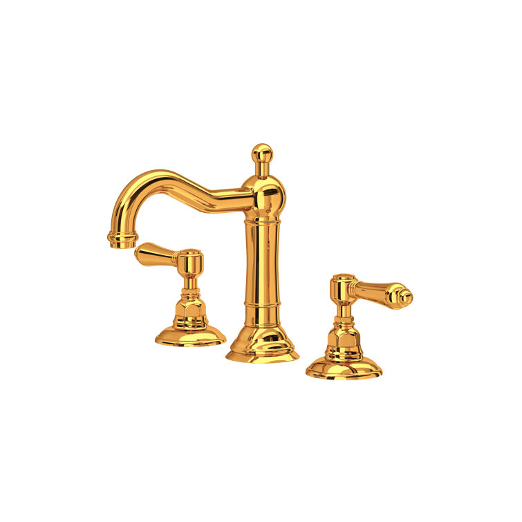 Italian Brass Widespread Bathroom Faucet with Porcelain Handles