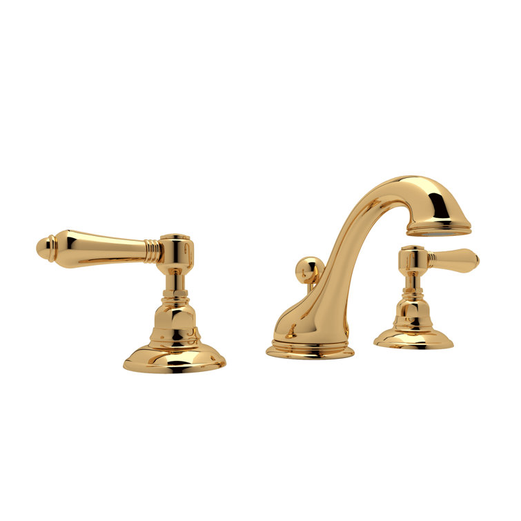 Elegant Polished Nickel Widespread Faucet with Porcelain Handles