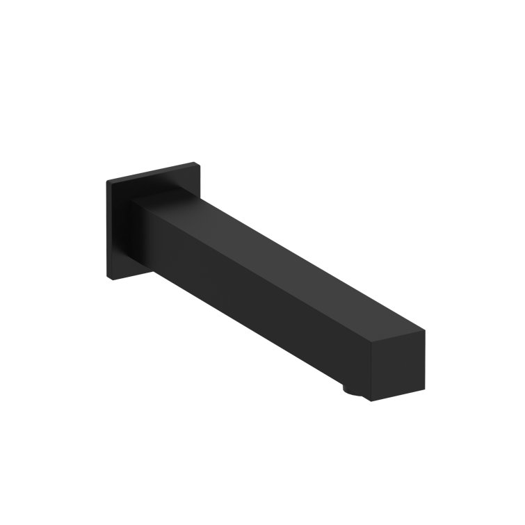 Riobel 885BK Sleek Black Wall Mounted Tub Spout - 8'' Reach