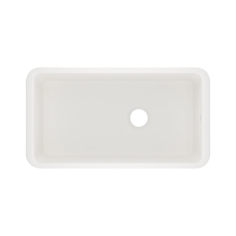 Allia 34.5" Matte White Fireclay Drop-In Single Bowl Sink