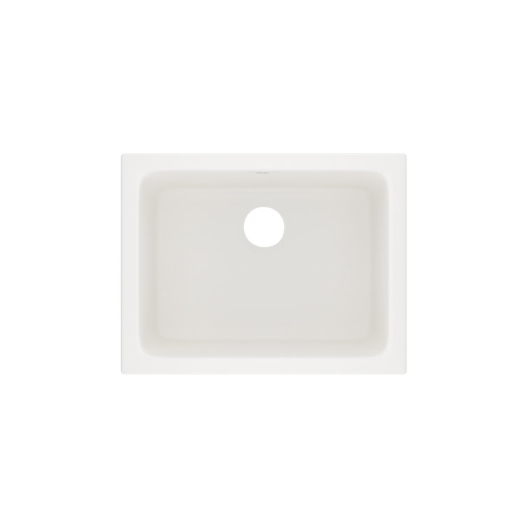 24" Matte Black Fireclay Single Bowl Drop-In Sink