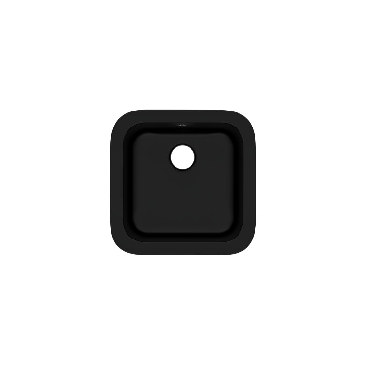 Matte Black Square Fireclay Drop-In Single Basin Sink