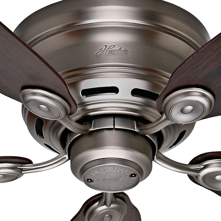 Antique Pewter 42" Low Profile Ceiling Fan with Reversible Chestnut/Walnut Blades