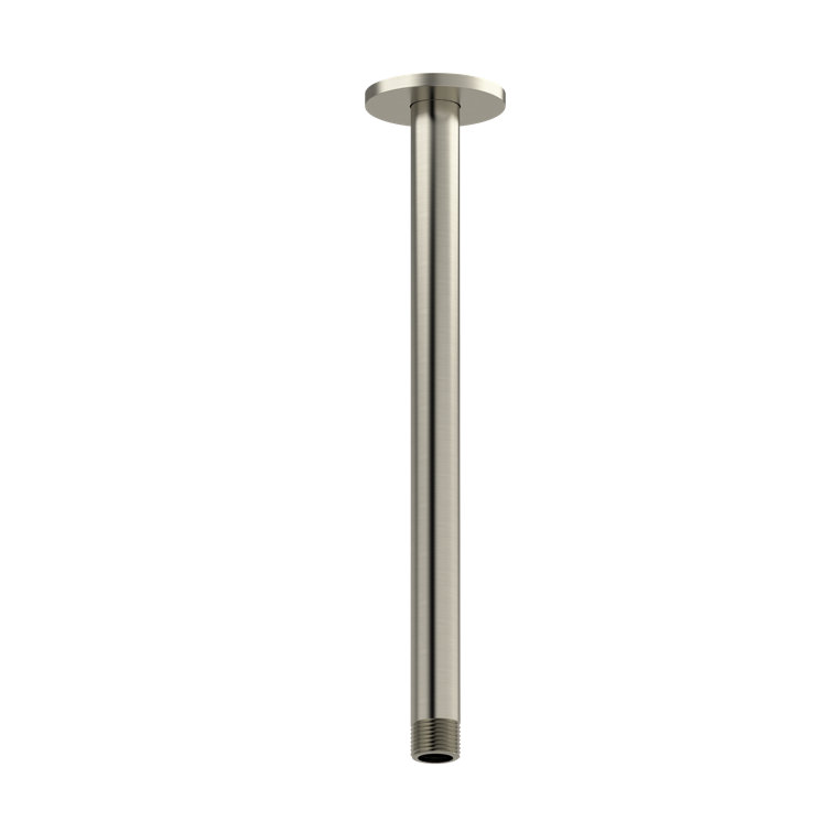 12" Brushed Nickel Ceiling Mounted Shower Arm with Round Escutcheon