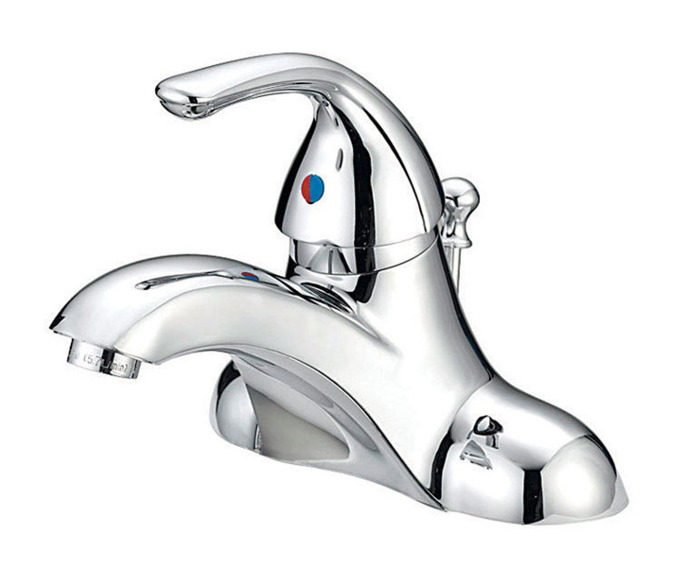 OakBrook Chrome Single-Handle Low-Arc Bathroom Sink Faucet 4 in.