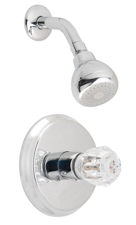 Oakbrook Chrome Wall Mounted Shower Faucet with Knob Handle
