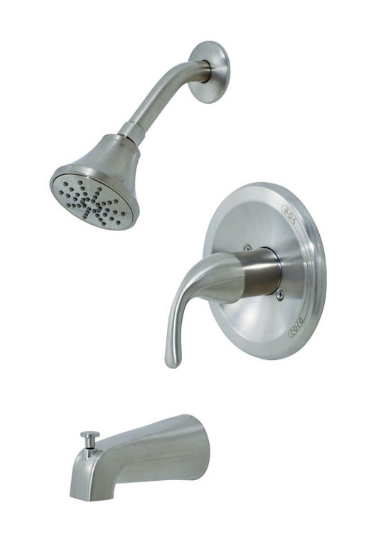 Brushed Nickel Single Handle Tub and Shower Faucet Set