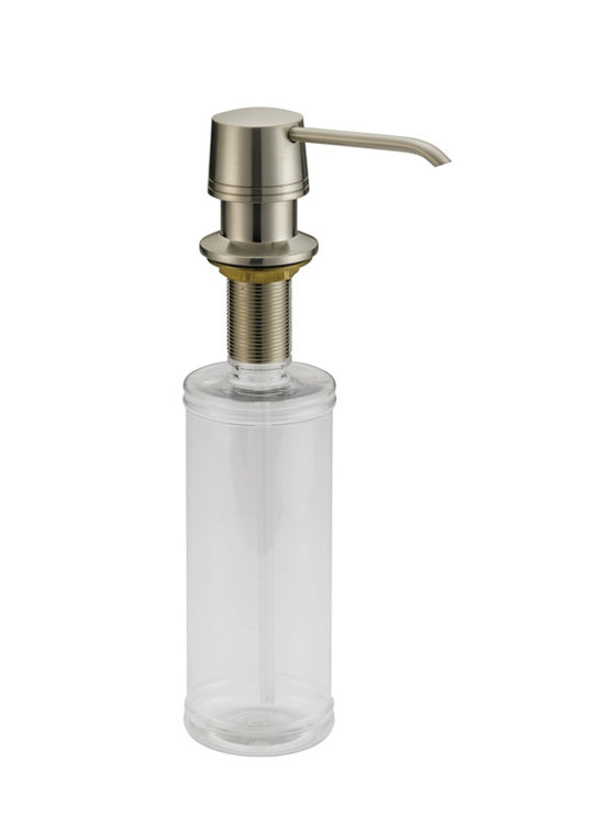OakBrook Brushed Nickel and White Soap Dispenser