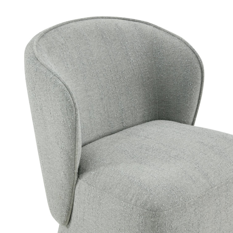 Mellow Gray Chenille Upholstered Swivel Dining Chair with Casters
