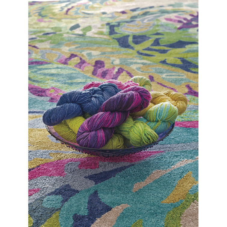 Serene Blue Hand-Tufted Wool and Viscose 5' x 8' Rectangular Rug