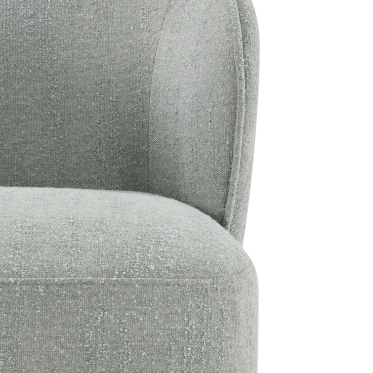 Mellow Gray Chenille Upholstered Swivel Dining Chair with Casters